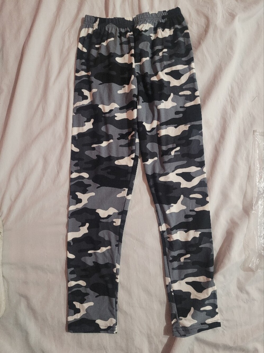 Women's Gray Camo Leggings - Stretchy Everyday Leggings